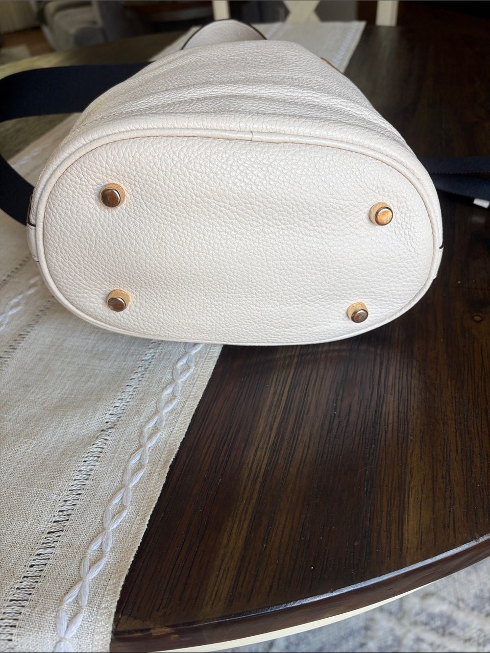 Coach Dempsey Pebbled Leather Drawstring Bucket Bag with Black Strap - Picture 3 of 10